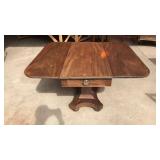 Old Drop Leaf Table with 2 Drawers