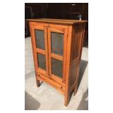 Wood Pie Safe with Metal Inlays