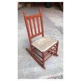 Small Wood Rocking Chair with Nolgahyde Seat