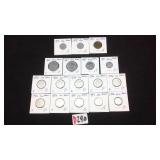 17 assorted foreign coins