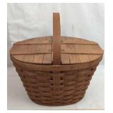 Woven Wood Picnic Basket