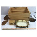 Wood Crate and Miscellaneous Items