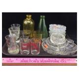 Shot Glasses, Small Bottles, Glass Coasters, Tray