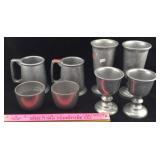 Pewter Tankards, Goblets, and Cups