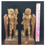 Indigenous Carved Wood Figures of Man & Woman