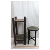 2 Primitive Wood Plant Stands