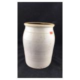 Tall Old Off-White Crock