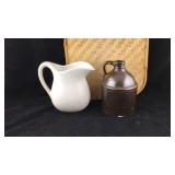White McCoy Pitcher and Little Brown Jug