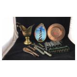 Brass Open Ewer, Copper Plate, Old Tools Plus