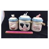 Porcelain Farm Animal Jars