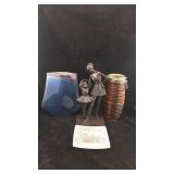 Art Vase, Glass Jar, Ballerinas Figure, Tray