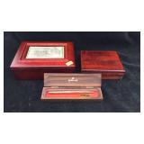 Small Wood Boxes & Gold Filled Casing Pencil