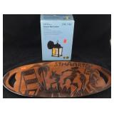 Exterior Wall Lantern and Wooden Tray