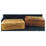 Two Vintage Dovetailed Jewelry/Trinket Boxes