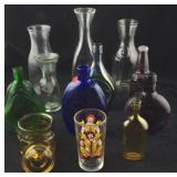 Bottles One Dozen Med and Lg Clear and Colored