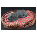 Heavy Sandicast Black Cocker Pup/Basket