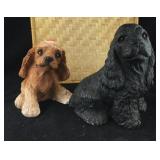 Two Cocker Pup Statues