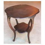 Vintage Wood Parlor Table with Queen Anne Legs
