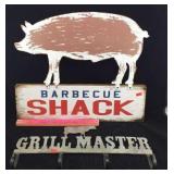 "Barbecue Shack" Sign and "Grill Master" Rack