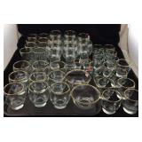 Gold Rimmed Glasses - 44 Piece Set