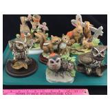 Porcelain Owls, Robins, Rabbits