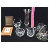 Crystal Creamer/Sugar, Teacups, Vase, Etc.
