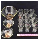 Princess House Bowls, Set of Footed Tumblers