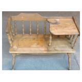 Vintage maple gossip bench