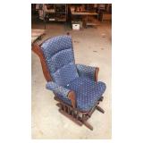 Vintage Upholstered Glider Rocking Chair