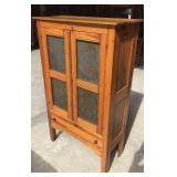 Oak Pie Safe with Metal Doors