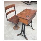 1920s Heywood Eclipse School Desk and Chair