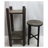 2 Primitive Wood Plant Stands