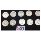 10 - 1964 Kennedy Half Dollars