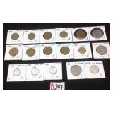17 assorted foreign coins