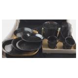 Collection/Set of Black Granite Ware