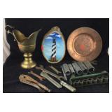 Brass Open Ewer, Copper Plate, Old Tools Plus