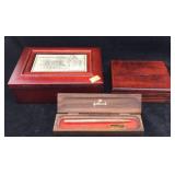 Small Wood Boxes & Gold Filled Casing Pencil