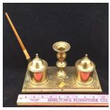 Brass Inkwell Desk Set