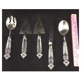 Serving Utensils with Pressed Glass Handles