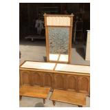 Marble Top Long Bench w/ Matching Mirror