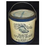 Vintage 1 Gallon Bail Handle Seal Brand Oyster Can