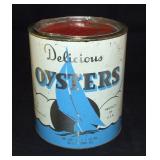 Vintage 1 Gallon Tin Can Sun Delicious Oysters VA