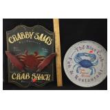 2 Crab Restaurant Signs