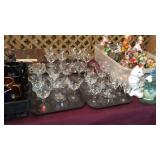 35 Pieces of Matched Etched Stemware