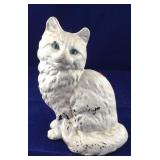 White Cast Iron Cat Door Stop