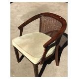 Vintage Mahogany Wicker Back Chair with