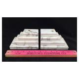 Stacked Marble Bookends