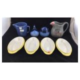 Hall Stax Dishes, Pottery Pitchers, Creamer/Sugar