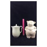 Hall Pitcher & Smiling Pig Cookie Jar