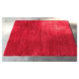 Hampen Red Fuzzy Area Rug